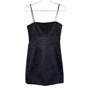 Guess Black W/Embossed Velvet Animal Print Little Black Dress